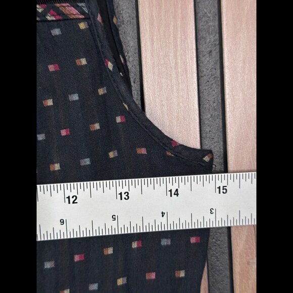 Fossil Fit & Flare Dress US 2 / XS Womens Black Sleeveless Geometric Pockets - Picture 3 of 9